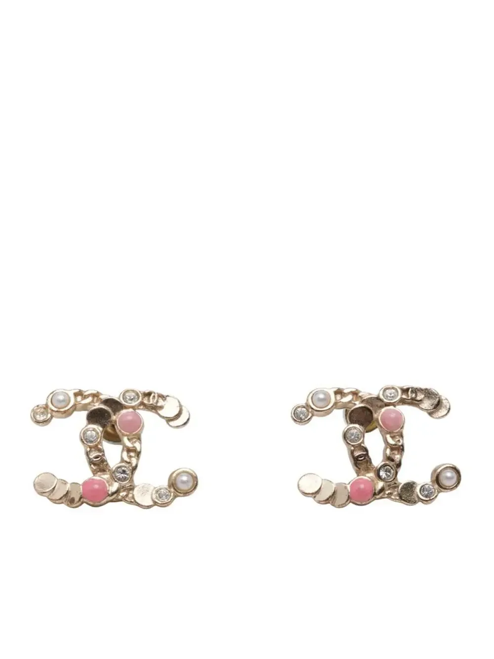 Chanel Cc Logo Earrings Gold-Tone Metal #327490C78B